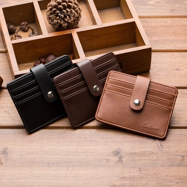 Korean Multi-Card Bank Short Men'S Ultra-Thin Buckle Portable Business Bus Card Holder