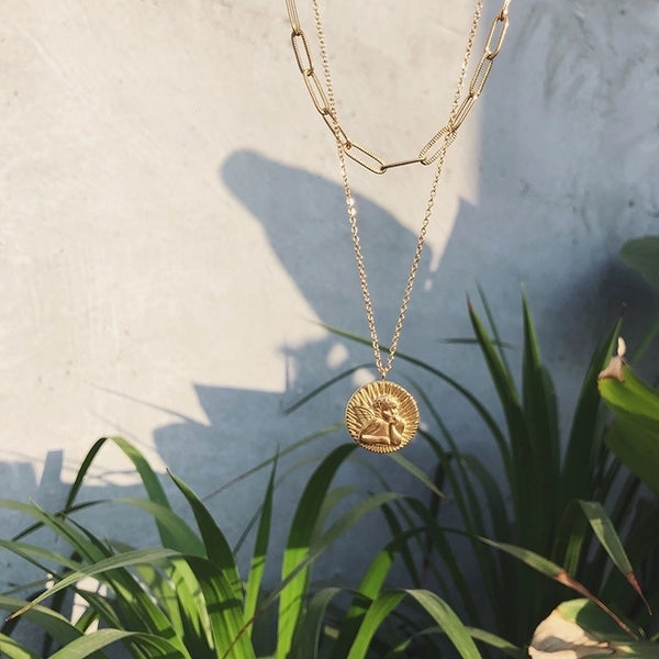 Fashion Angel 304 Stainless Steel 18K Gold Plated Necklace