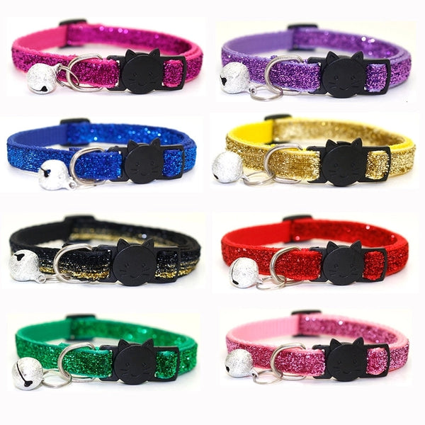 Hot Sale At Pet Collar Cat Collar With Bell Cat Buckle Collar Gold Leaf Velvet Safety Plug Dog Collar