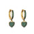 Fashion Heart Plating Copper Zircon Copper Earrings