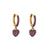 Fashion Heart Plating Copper Zircon Copper Earrings