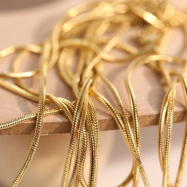 Minimalist Snake Chain Stainless Steel 18K Gold Plated Plain Chain Necklace