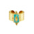 Retro Geometric 304 Stainless Steel Gem 18K Gold Plated Plating