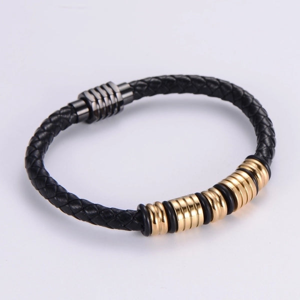 Retro 304 Stainless Steel No Inlaid 18K Gold Plated Men'S