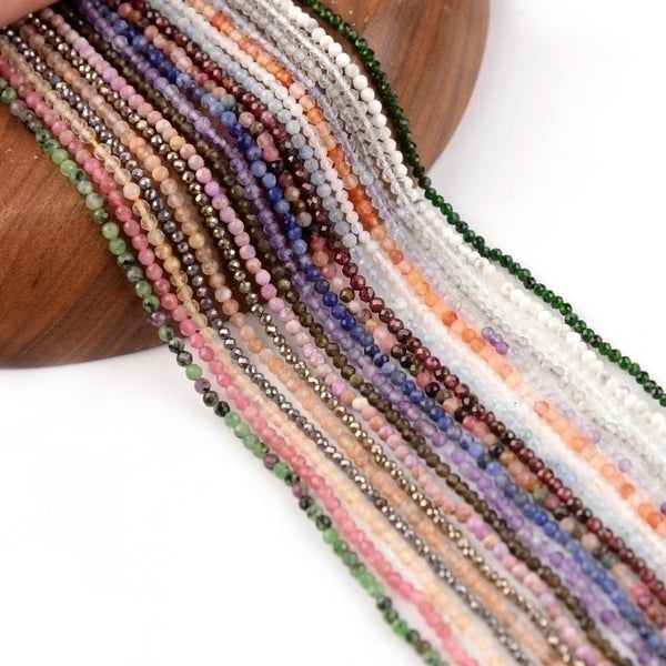 2Mm Natural Stone Cut Faceted Loose Bead Faceted Small Angle Beaded