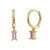 Women'S Fashion Square Copper Earrings Inlaid Zircon Zircon Copper Earrings