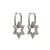 Fashion Round Star Copper Earrings Hollow Out Inlay Zircon Copper Earrings