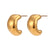 Vintage Style C Shape Plating 304 Stainless Steel 18K Gold Plated Earrings