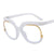 Fashion Solid Color Oval Frame Half Frame Optical Glasses