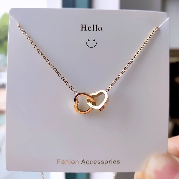 Basic Classic Style Heart Shape 304 Stainless Steel Copper 18K Gold Plated Pendant Necklace