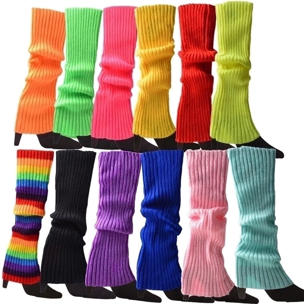 Women'S Fashion Stripe Solid Color Acrylic Jacquard Over The Knee Socks