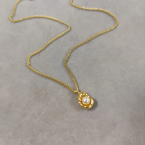 Retro Geometric 304 Stainless Steel Plastic 18K Gold Plated Inlay Stainless Steel Necklaces