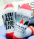 Christmas Fashion Unisex Letter Color Block Cotton Jacquard Crew Socks