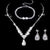 Silver Plated Inlay Water Droplets Flower Rhinestones Zircon Bracelets Earrings Necklace