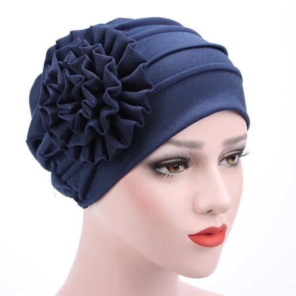 Women'S Ethnic Style Solid Color Flower Beanie Hat