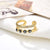 Fashion Devil'S Eye Copper Inlay Zircon Open Ring 1 Piece