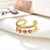 Fashion Devil'S Eye Copper Inlay Zircon Open Ring 1 Piece