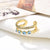 Fashion Devil'S Eye Copper Inlay Zircon Open Ring 1 Piece