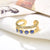 Fashion Devil'S Eye Copper Inlay Zircon Open Ring 1 Piece