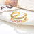 Fashion Devil'S Eye Copper Inlay Zircon Open Ring 1 Piece
