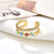 Fashion Devil'S Eye Copper Inlay Zircon Open Ring 1 Piece