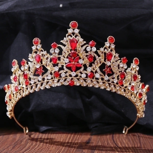 Baroque Style Crown Alloy Inlay Crystal Rhinestones Crown 1 Piece