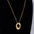 Ig Style Streetwear Geometric 304 Stainless Steel Titanium Steel Rhinestones 18K Gold Plated Pendant Necklace