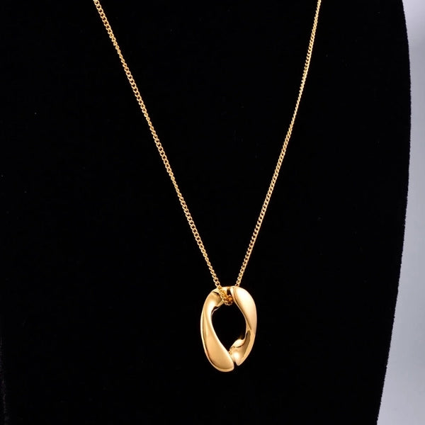 Ig Style Streetwear Geometric 304 Stainless Steel Titanium Steel Rhinestones 18K Gold Plated Pendant Necklace