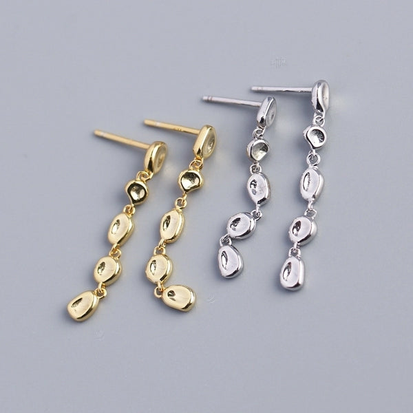 1 Pair 925 Sterling Silver Irregular Geometric Drop Earrings