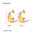 1 Pair Minimalist C Shape Plating 316 Stainless Steel  Ear Studs
