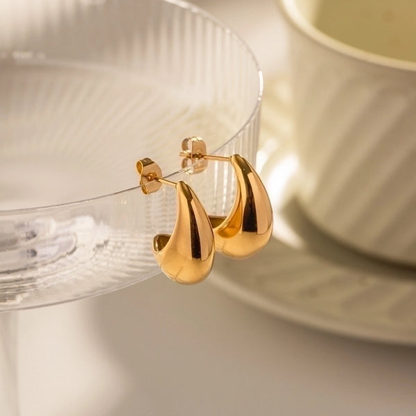 1 Pair Minimalist C Shape Plating 316 Stainless Steel  Ear Studs