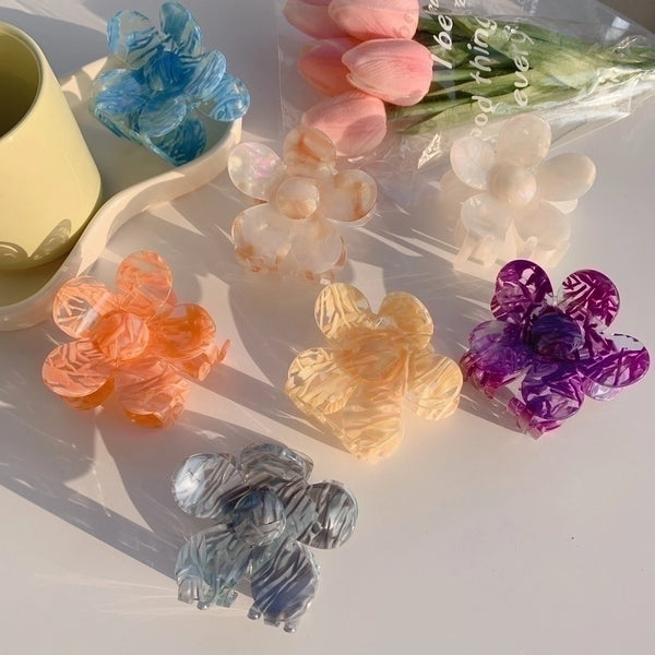 Minimalist Flower Acetic Acid Sheets Handmade Hair Claws 1 Piece