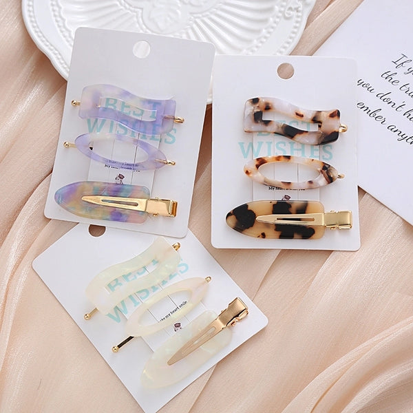 Fashion Geometric Acetic Acid Sheets Plating Hair Clip