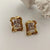 1 Pair Retro Geometric Plating Inlay Brass Zircon Gold Plated Ear Studs