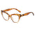 Retro Color Block Pc Square Full Frame Optical Glasses