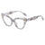 Retro Color Block Pc Square Full Frame Optical Glasses