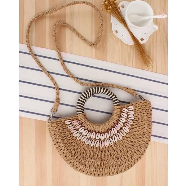 Women'S Medium Spring&Summer Straw Vacation Straw Bag