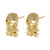 1 Pair Halloween Punk Skull Plating Hollow Out Inlay Copper Zircon Ear Studs