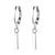 1 Pair Minimalist Square Copper Tassel Plating Silver Plated Earrings