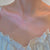 Copper Minimalist Geometric Heart Shape Rectangle Pendant Necklace