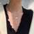 Copper Minimalist Geometric Heart Shape Rectangle Pendant Necklace