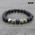 Retro Round Volcanic Rock Stone Beaded Unisex Bracelets