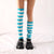 Women'S Fashion Stripe Solid Color Acrylic Jacquard Over The Knee Socks