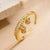 Shiny Heart Shape Lock Copper Plating Inlay Zircon 18K Gold Plated Charm Ring Open Ring