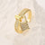 Shiny Heart Shape Lock Copper Plating Inlay Zircon 18K Gold Plated Charm Ring Open Ring