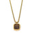 Retro Minimalist Square Titanium Steel Inlay Natural Stone Charms Pendant Necklace