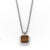 Retro Minimalist Square Titanium Steel Inlay Natural Stone Charms Pendant Necklace