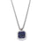 Retro Minimalist Square Titanium Steel Inlay Natural Stone Charms Pendant Necklace
