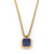Retro Minimalist Square Titanium Steel Inlay Natural Stone Charms Pendant Necklace