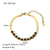 Fashion Geometric Stainless Steel 18K Gold Plated Rhinestones Shell Zircon Bracelets In Bulk